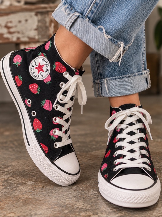 Converse Shoes - Converse Chuck Taylor All Star Strawberry Print High Top Sneakers 🍓